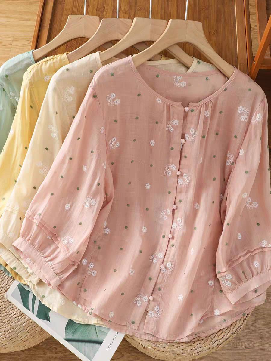 Soft Bloom Cotton Top – Elegant Everyday Comfort