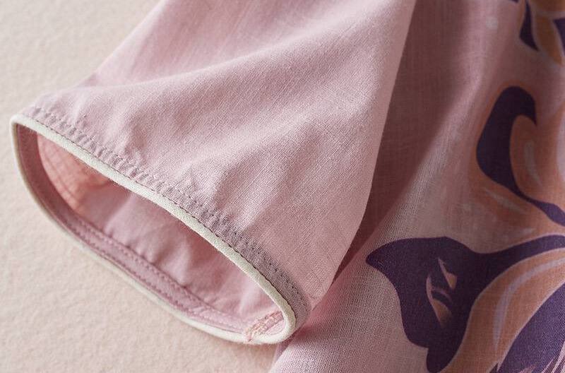 Floral Print Casual Cottton Linen Top