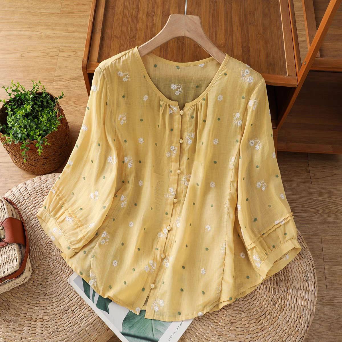 Soft Bloom Cotton Top – Elegant Everyday Comfort