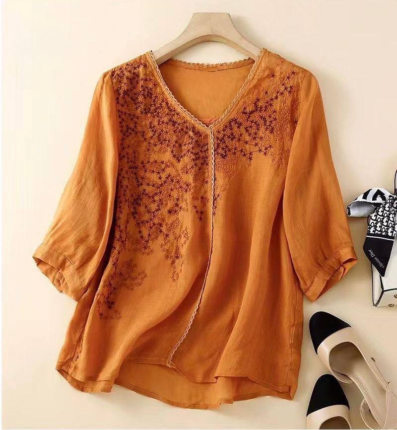BloomWeave  Pure Cotton With Elegance Embroidered Top