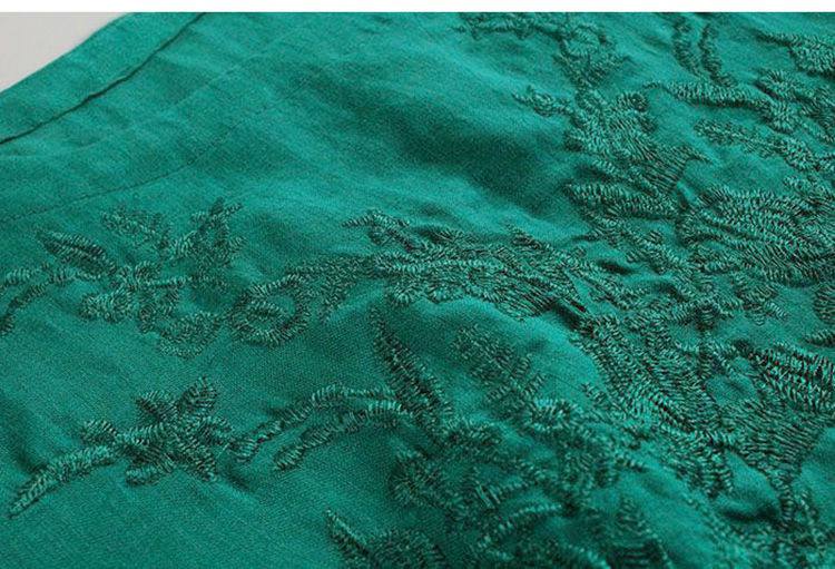 Boho Chic Embroidered Linen Top