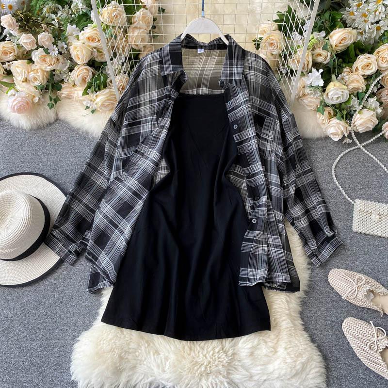Limidous Black Sheer Coord Set (Top & Shirt)