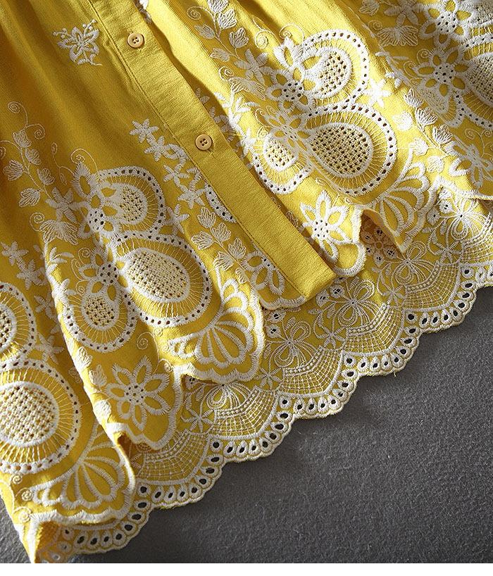 Pure Cotton Shirt with Elegance Embroderied