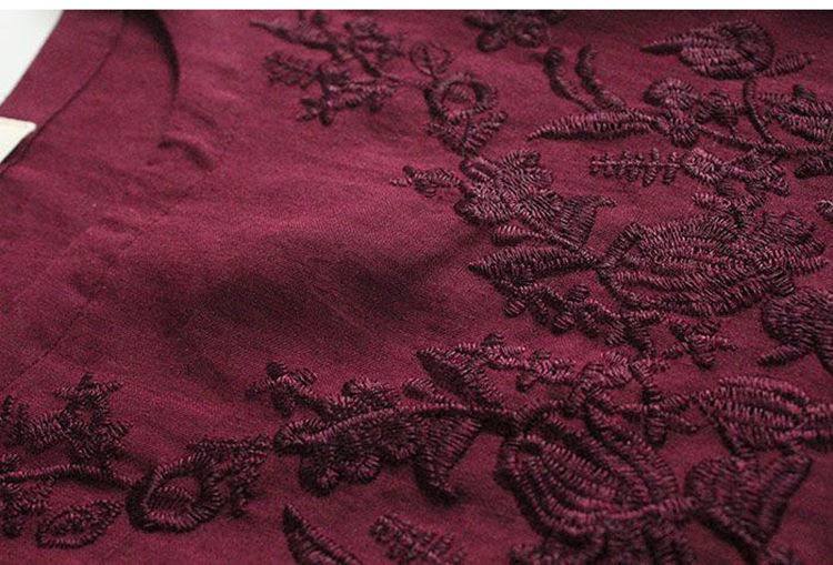 Boho Chic Embroidered Linen Top