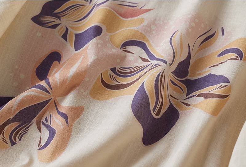 Floral Print Casual Cottton Linen Top