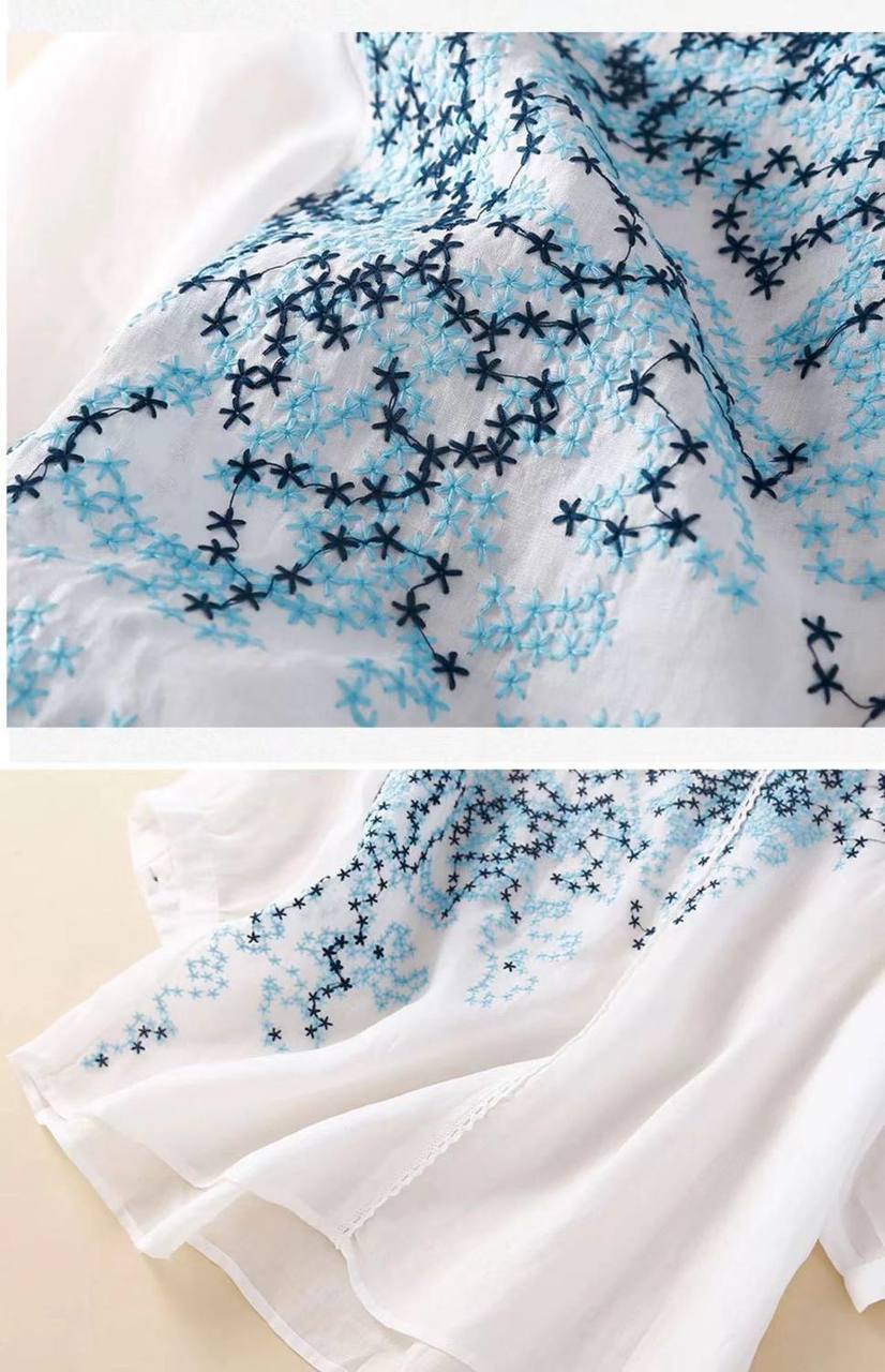 BloomWeave  Pure Cotton With Elegance Embroidered Top