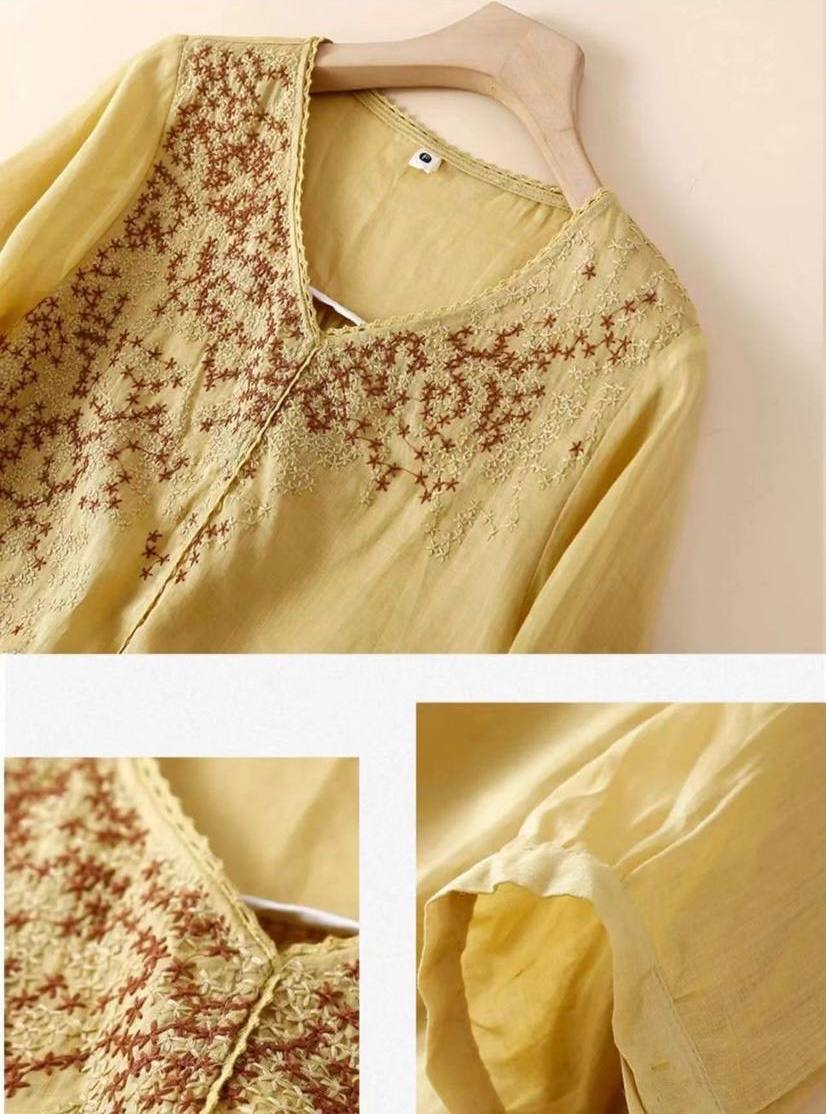 BloomWeave  Pure Cotton With Elegance Embroidered Top