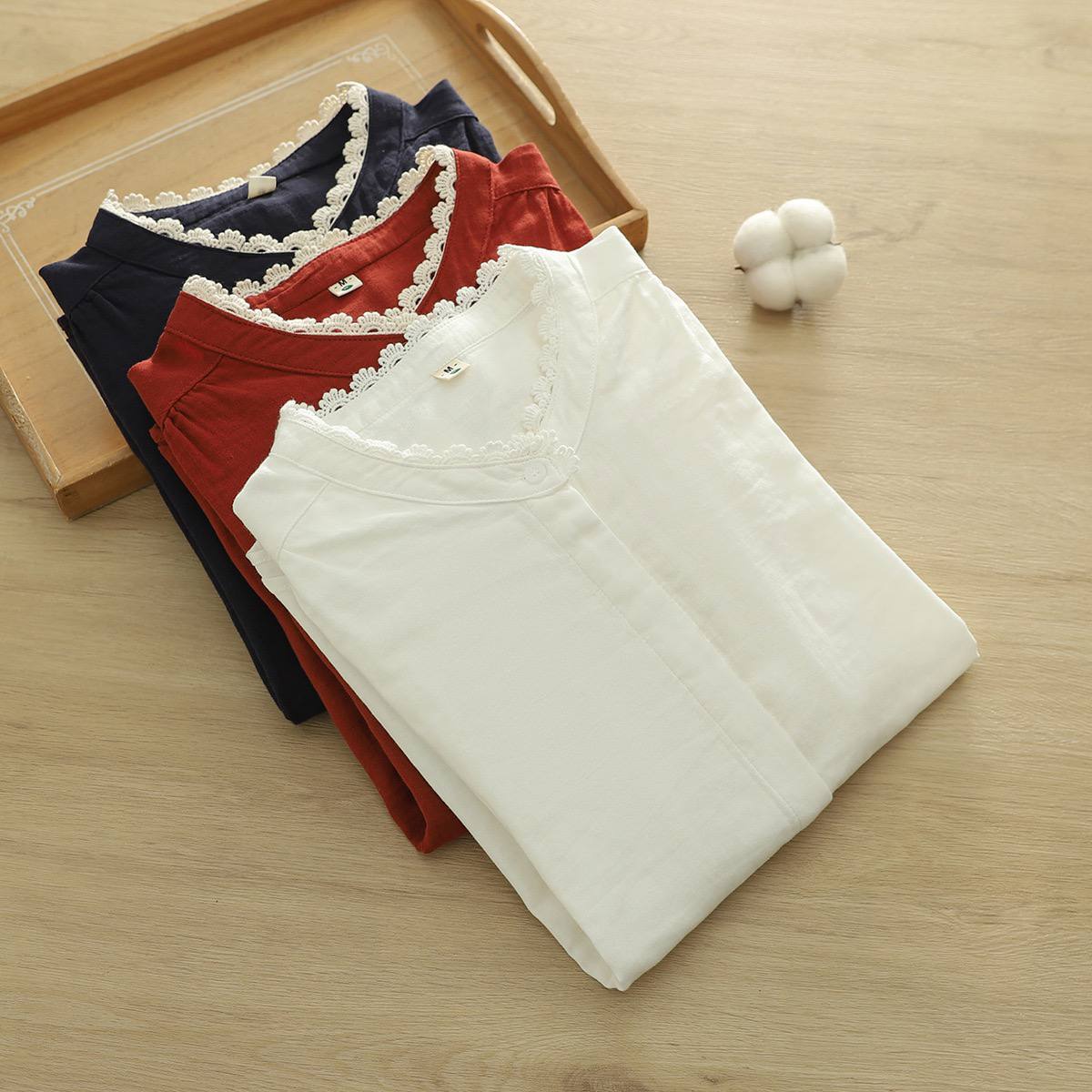 Pure Cotton  Shirt With Beautiful Lace Work