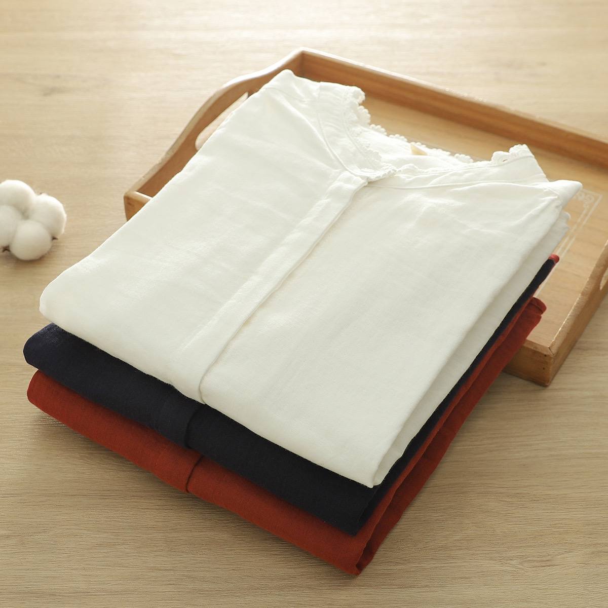 Pure Cotton  Shirt With Beautiful Lace Work
