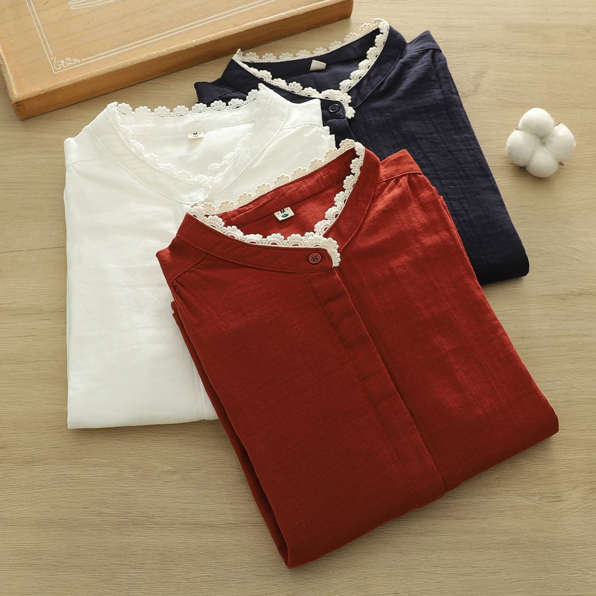 Pure Cotton  Shirt With Beautiful Lace Work